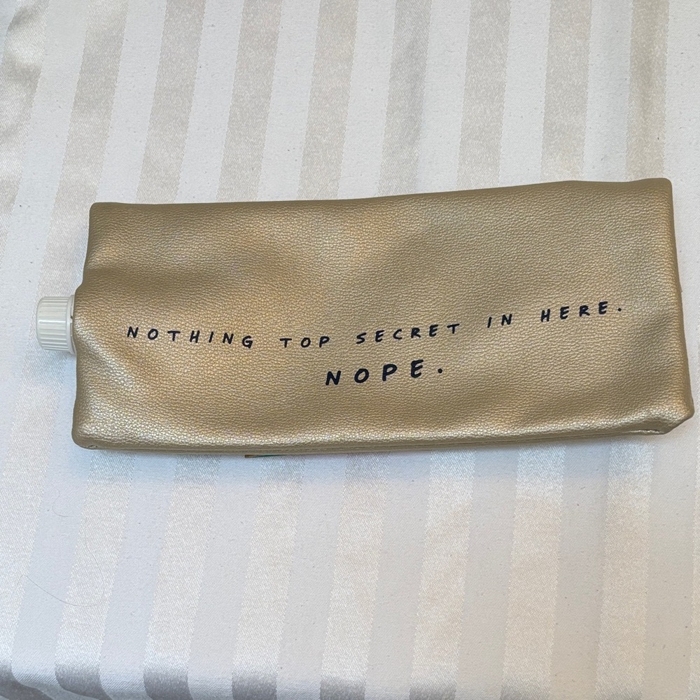Nothing Top Secret in Here. Nope. gold wine 750ml Hidden Flask Clutch